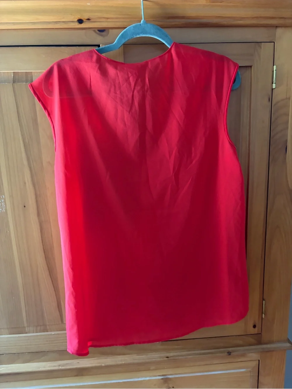J. Crew Red Sleeveless V-Neck Blouse